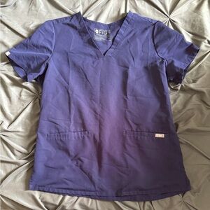 FIGS Deep Blue V-Neck Scrub Top